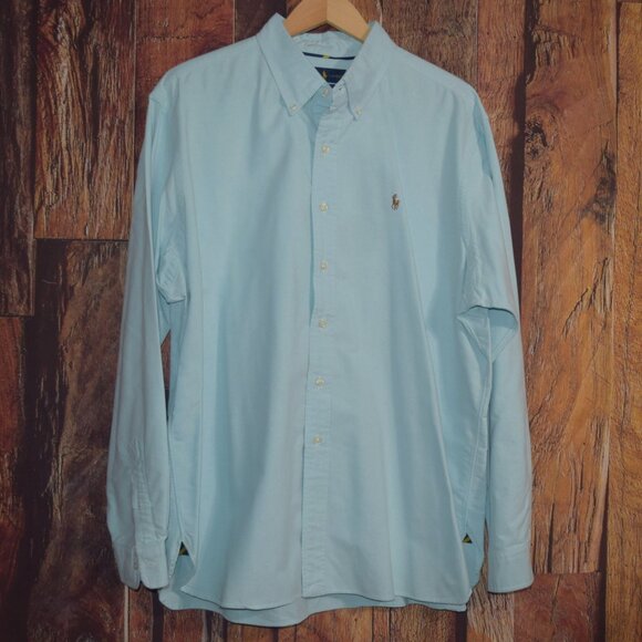 RALPH LAUREN Classic Fit Men's Sz XXL Light Blue Button Front Shirt - Picture 1 of 6